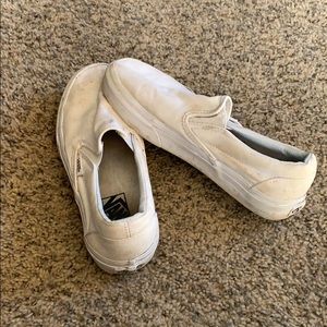White slip on vans